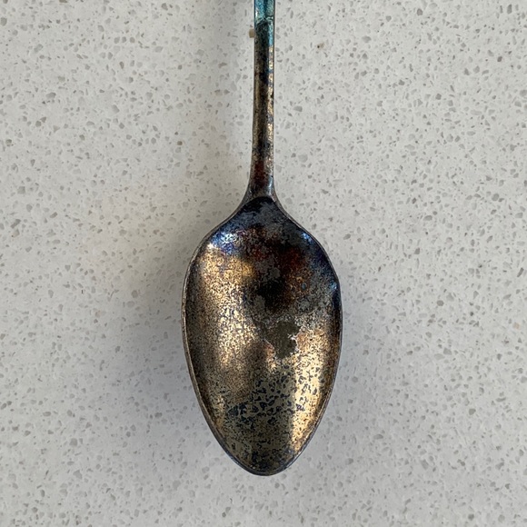 Souvenir Spoon With Botanical Leaves Cutout Design Possibly Marked B.W. Co. - Picture 3 of 5